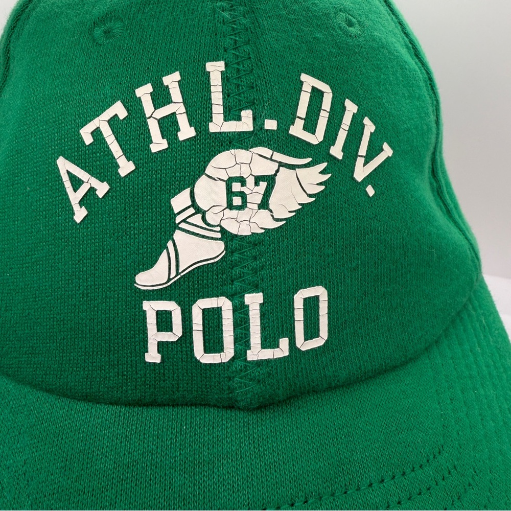 Polo Ralph Lauren 67 ATHL. DIV P-Wing Hat Cap Green Fleece Snapback One Size NWT - Picture 3 of 14